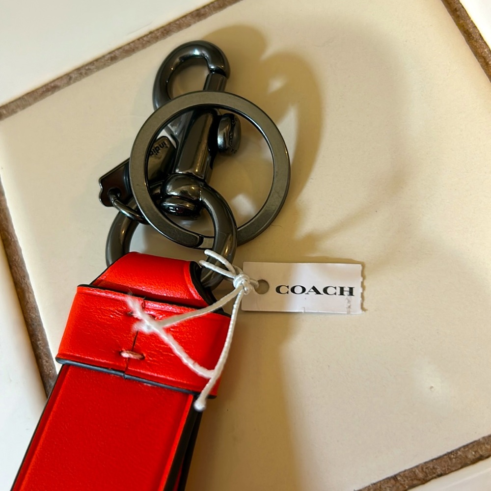 Coach Leather Bag Charm Loop Keychain - Picture 6 of 6